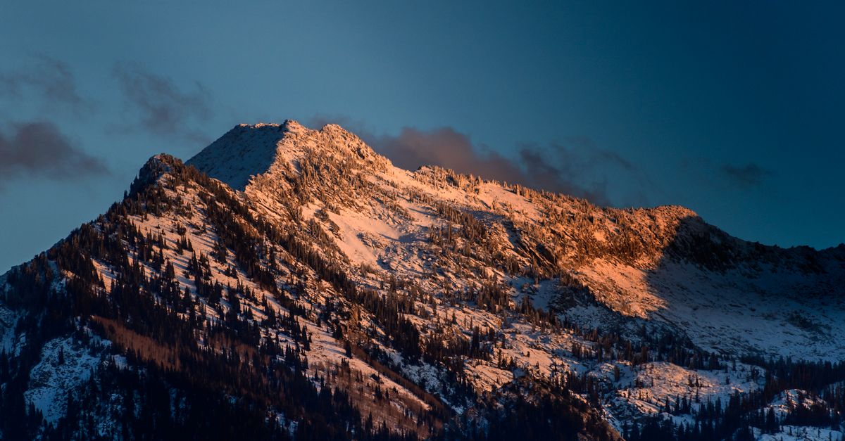 Wasatch Mountains at sunrise near South Jordan, Utah